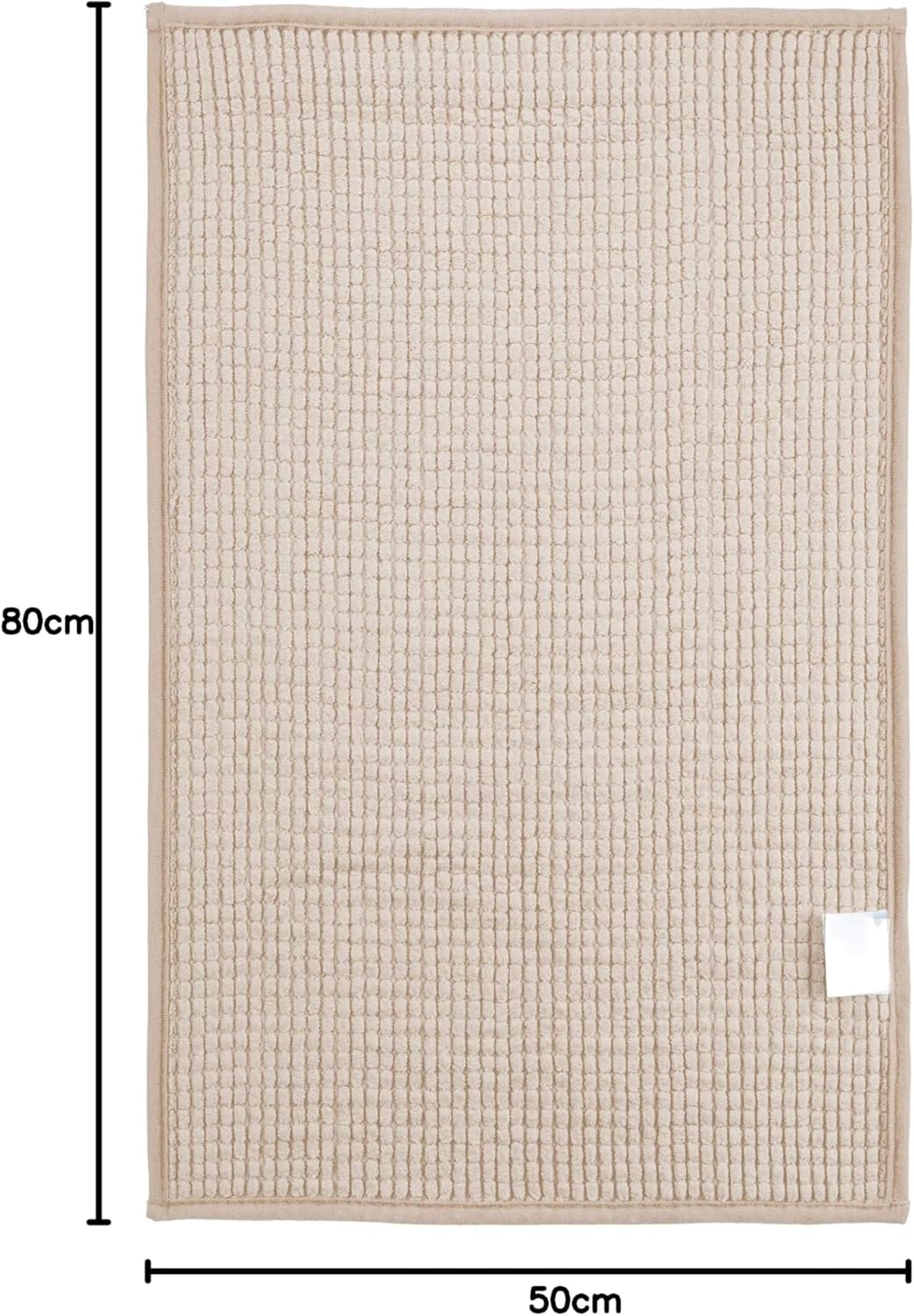 Brandsseller Moderne Chenille Badmatte Duschmatte Badeteppich im Shaggy Style (50x80 cm, Beige) 50x8