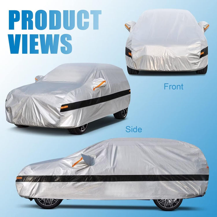Holthly Autoabdeckung SUV 100% Wasserdicht, Auto Abdeckplane für SUV Vollgarage Regen Sonne Staub UV