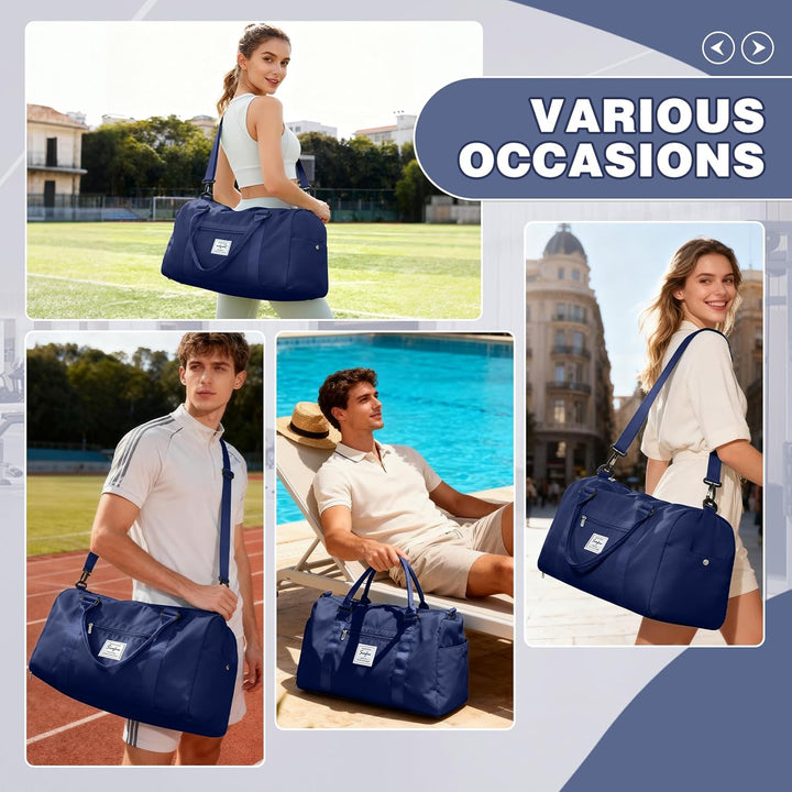 Sport Duffel Bag Damen Herren Sporttasche mit Schuhfach & Nassfach Reisetasche Handgepäck Tasche Spo