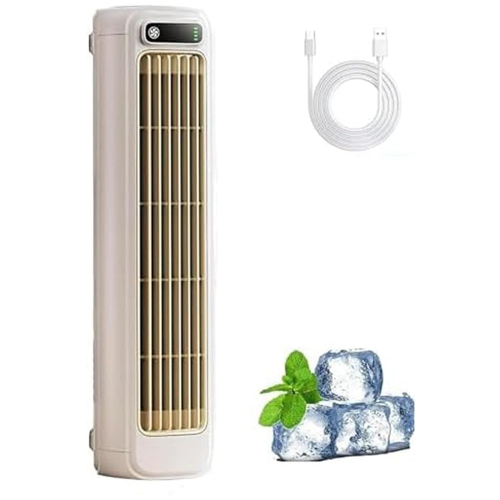 High-Power Quiet Desktop &amp; Wall-Mountable Fan – 3-Speed Adjustable, 2000mAh Long Battery Life, LED D