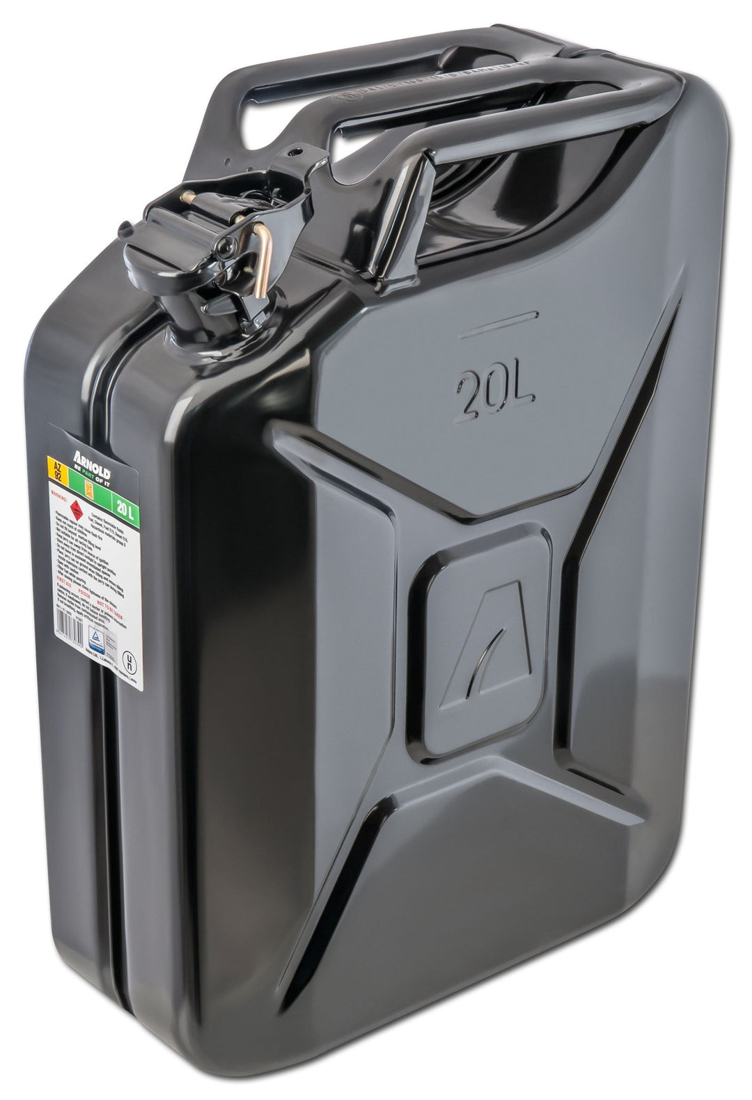 ARNOLD 6011-X1-2002 Metall-Kraftstoffkanister 20L, Schwarz 20 Liter, 20 Liter