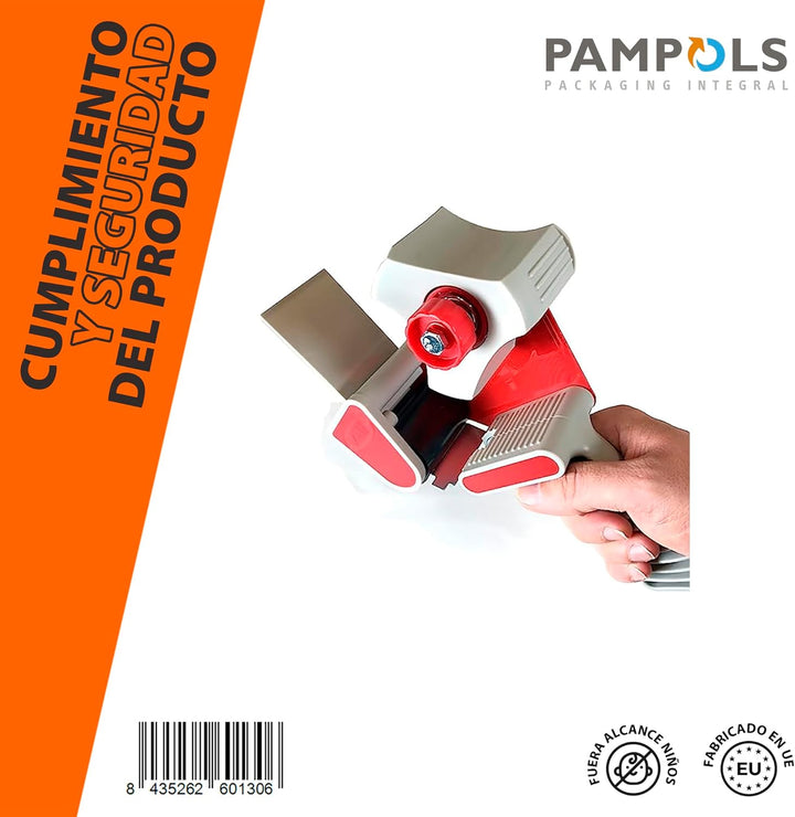 Handabroller | Professioneller, robuster Abroller für Klebebänder | Für Paketbänder mit bis zu 50 mm