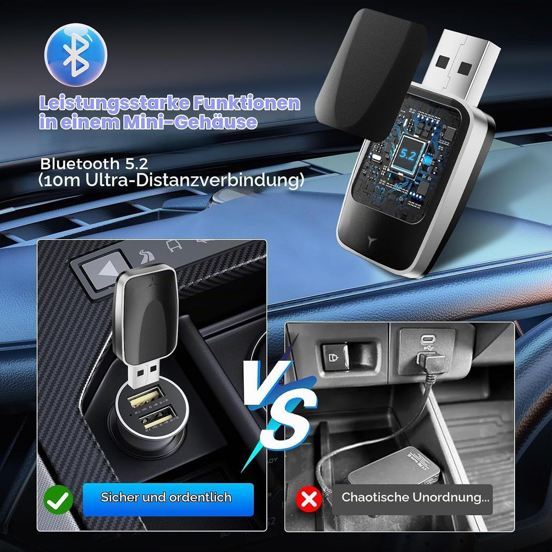 2026 Wireless Carplay &amp; Android Auto Adapter 2-in-1, 2.4+5.0 GHz WiFi Android Auto Adapter, Plug and