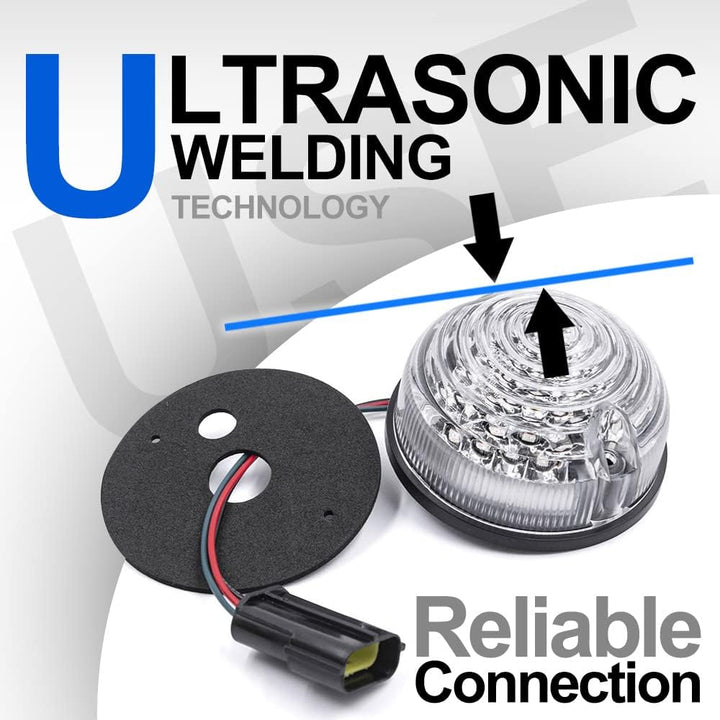 NSLUMO 8 Stueck 73mm Klare Linse Defender LED Licht Units Bernstein Anzeigeseitenlicht Hinterer Ansc