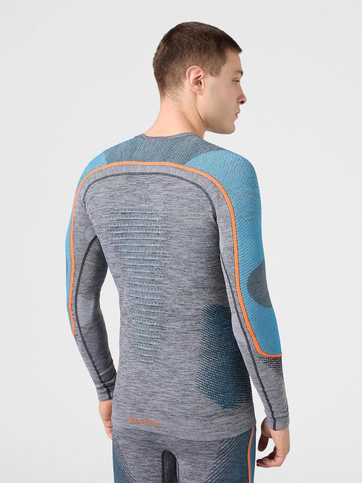 UYN Herren Ambityon Uw Unterhemd Herren Unterhemd XL Melange Schwarz/Atlantik/Glänzendes Orange, XL