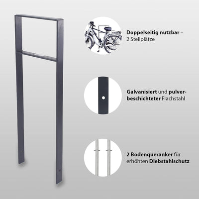 Fahrrad Anlehnbügel 1165x390mm Flachstahl zum Einbetonieren | Fahrradanlehnbügel, Fahrradanlehner, B