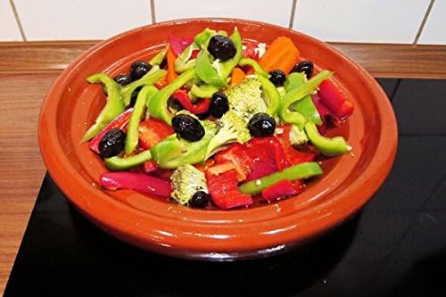 Marokkanische Tajine Tanger glasiert 2-3 Personen Ø 26 cm, Tajin, Tagen, Gartopf zum Kochen, Marokka