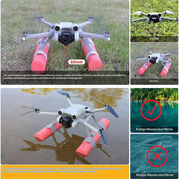 POFET Mini 3/4 Pro Faltbares Wasserfahrwerk Float Erweiterungskit für DJI Mini 3/4 Pro Zubehör