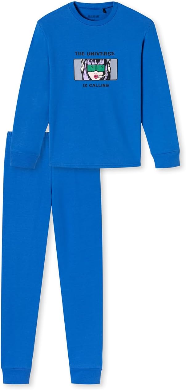 Schiesser Jungen Schlafanzug Set Pyjama warme Qualitäten Frottee - Fleece - Interlock - Grösse 140 b