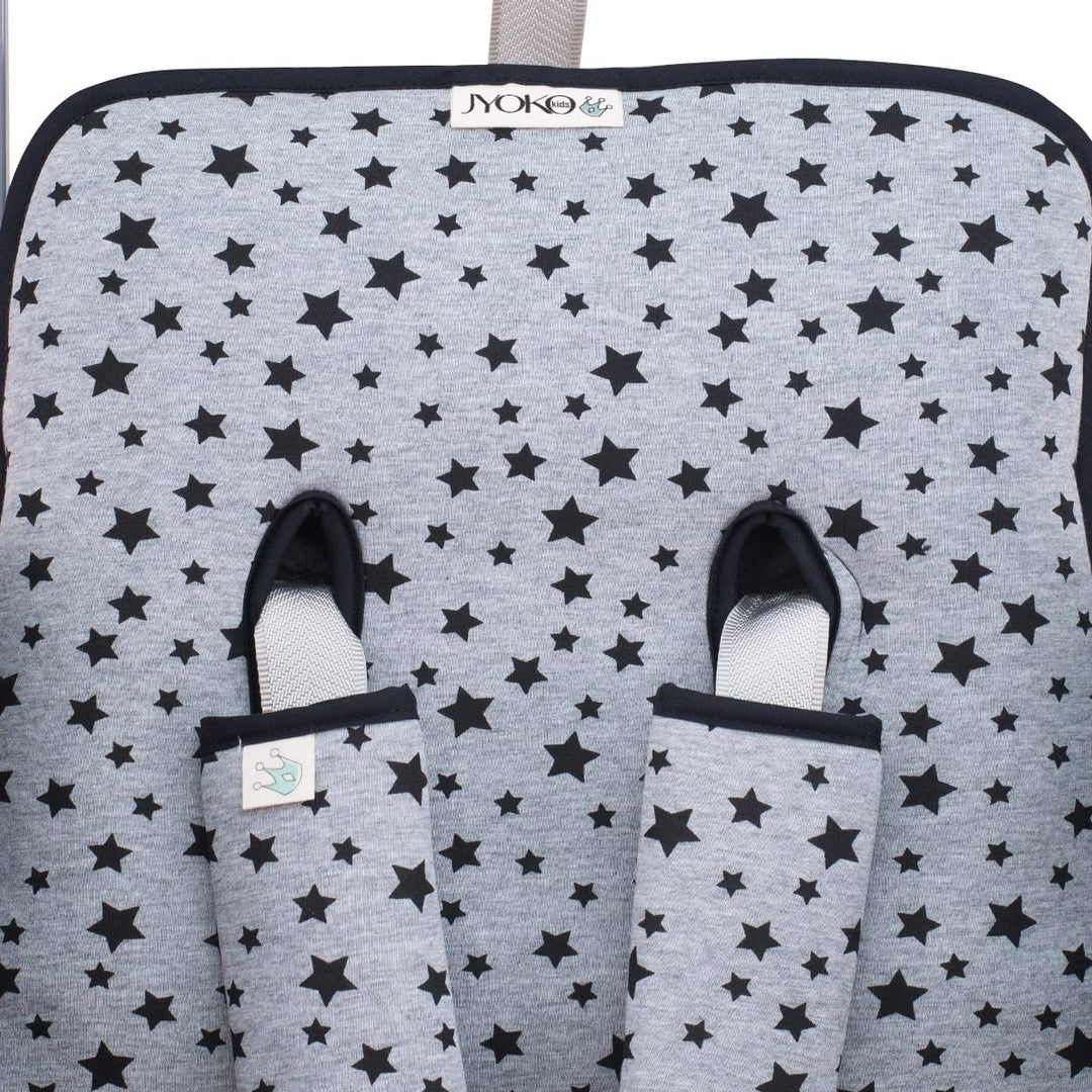 JYOKO KIDS Sitzauflage Universal für Kinderwagen + Gurtpolster Hergestellt aus Baumwollstoff + Schau
