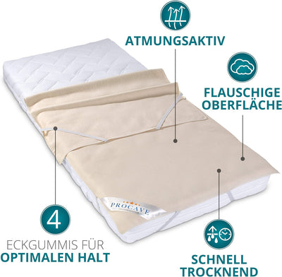 PROCAVE Matratzen-Auflage aus 100% Baumwolle, Natur-Matratzenschoner atmungsaktiv, hochwertige Molto