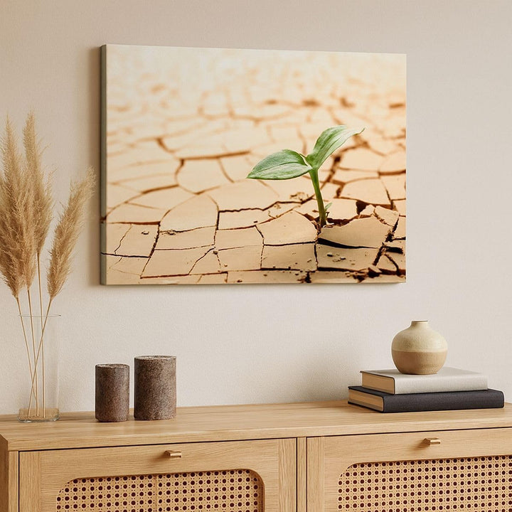 Bilder auf Leinwand 100x70cm Leinwandbild mit Rahmen Wüste Erde Umwelt Gross Wanddeko Bild Schlafzim