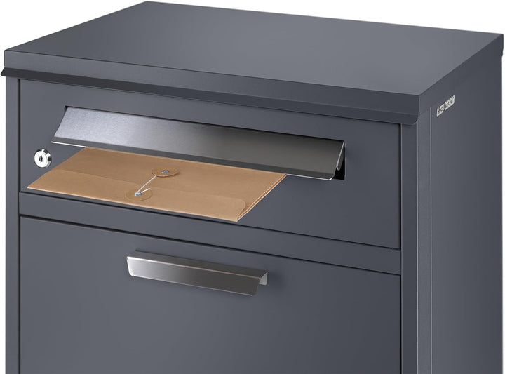 Zelsius Paketbriefkasten | RAL7016 Anthrazit | verzinkter pulverbeschichteter Stahl mit Edelstahl El
