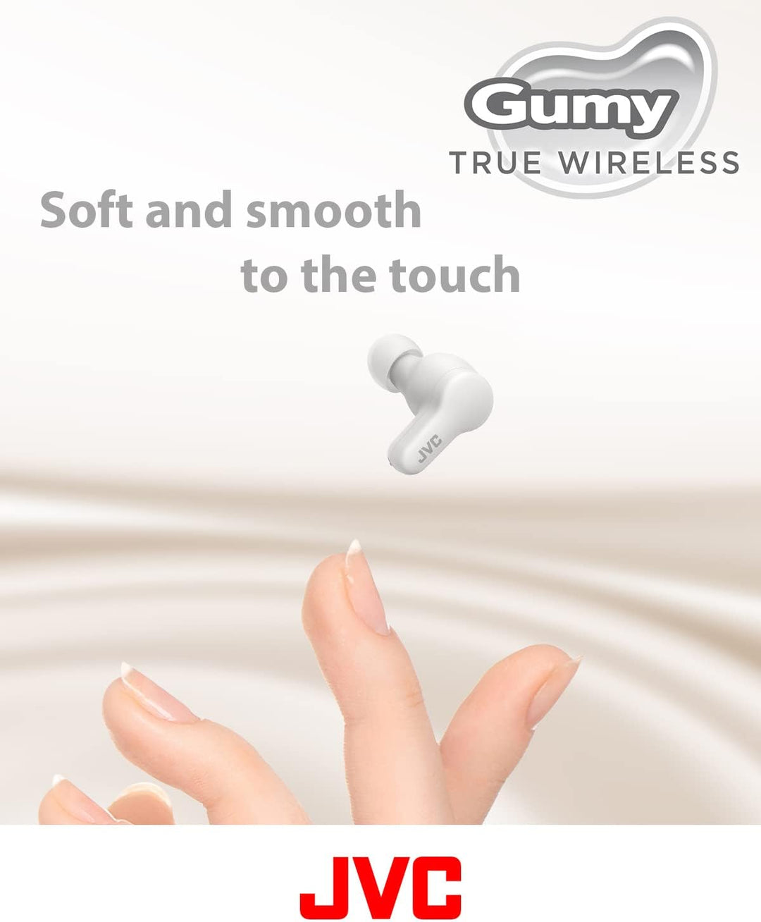 JVC HA-Z77T-W Gumy True Wireless Kopfhörer mit weichen Elastomer Ohrstöpseln, 3 Sound-Modi, Bluetoot