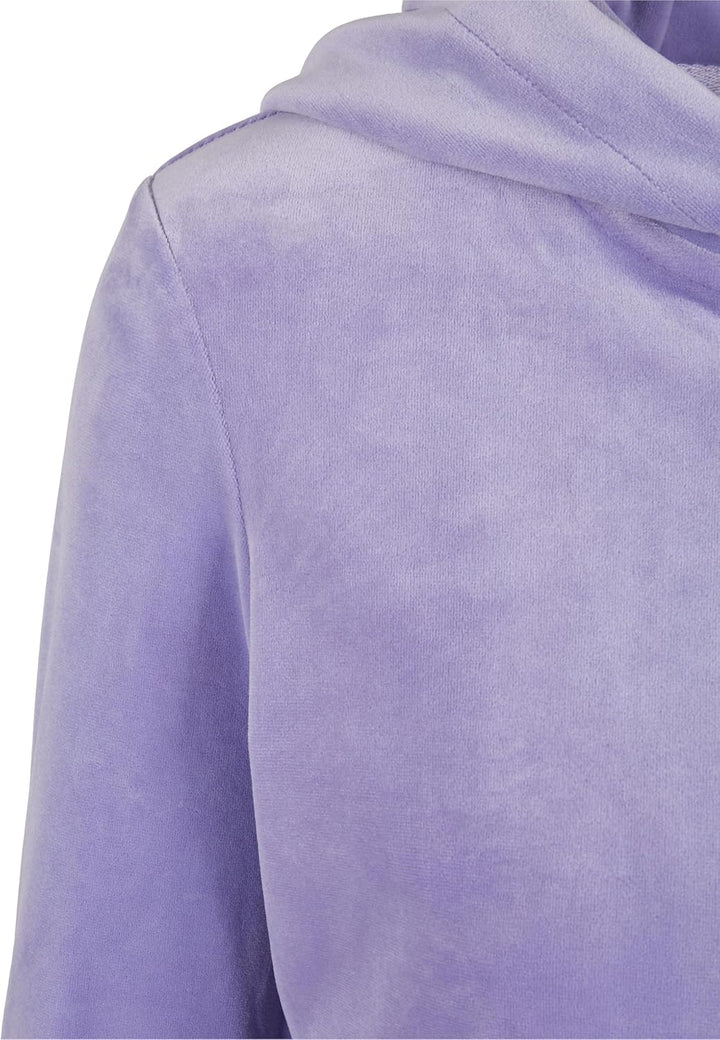 Urban Classics Damen Ladies Short Velvet Zip Hoody M Lavender, M Lavender