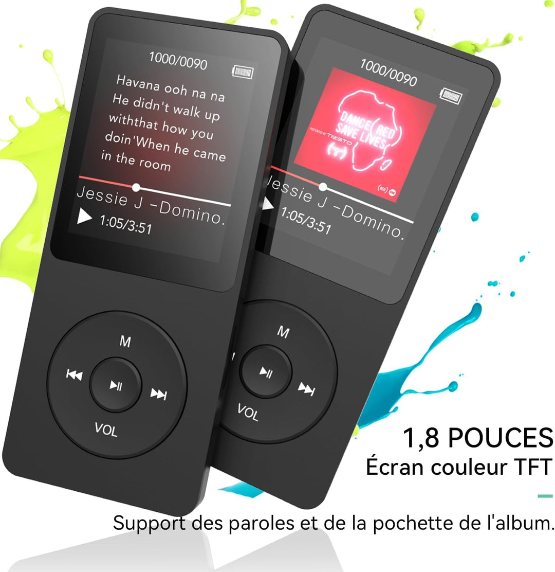 AGPTEK MP3-Player, 32 GB, Bluetooth 5.3, verlustfrei, HiFi, 70 Std., lange Akkulaufzeit, tragbar, mi