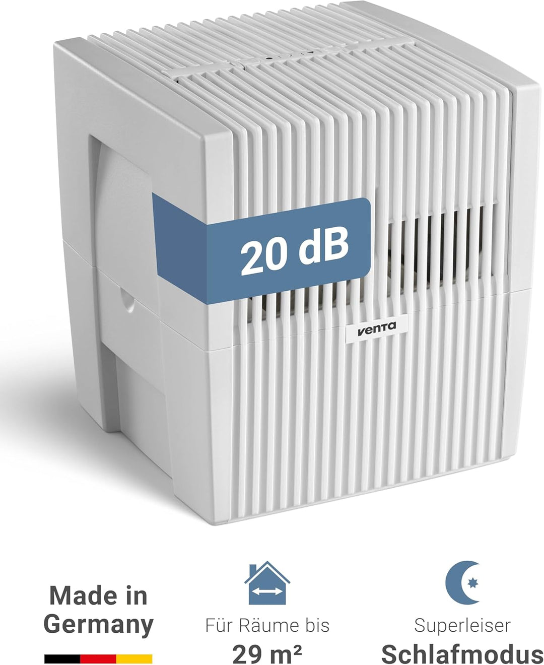 Venta Luftbefeuchter LW15 Classic Original, sehr leise 20 dB(A), energieeffizient 2 Watt, hygienisch