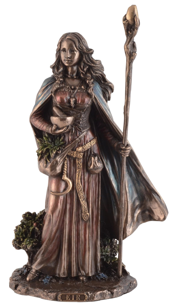 Germanische Walküre Eir Göttin der Heilkunst - aus Kunststein, von Hand bronziert und coloriert, by