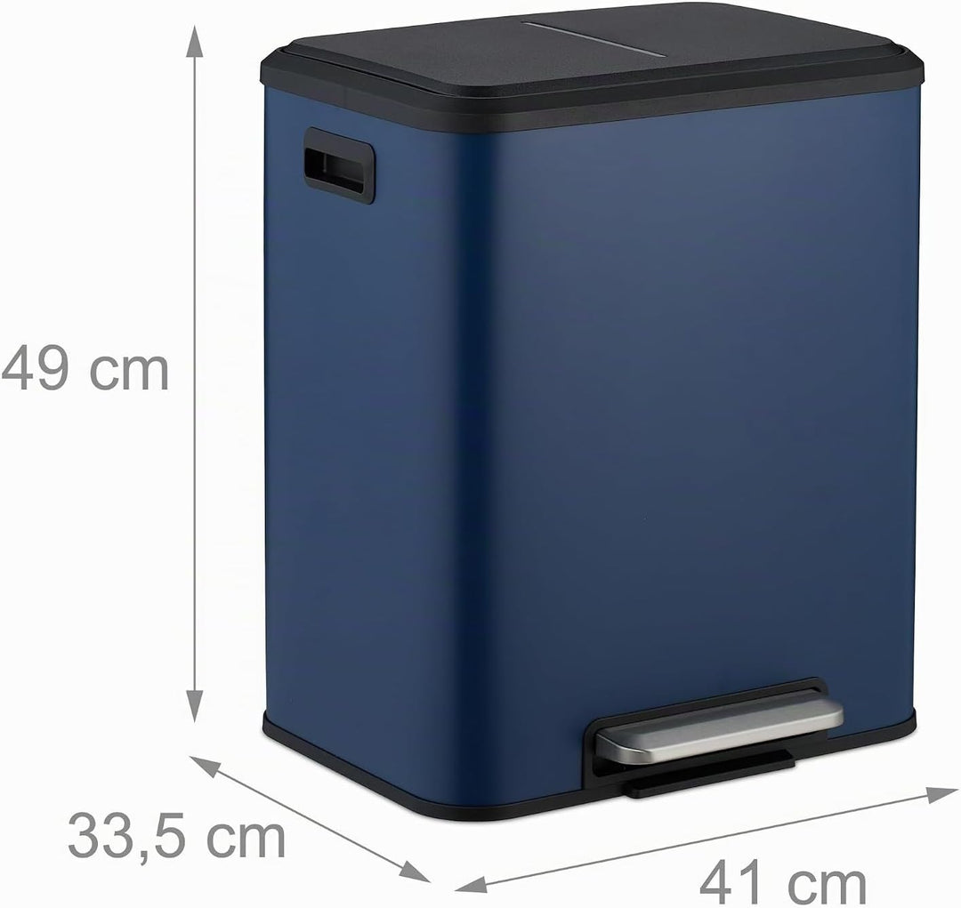 Relaxdays Mülleimer 2 x 15 Liter, Küchenmülleimer mit entnehmbare Inneneimer, Absenkautomatik und Tr