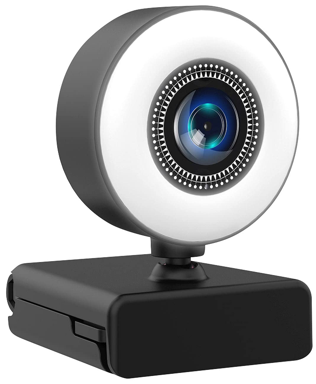 Somikon Webcam mit Licht: Full-HD-USB-Webcam mit LED-Ringlicht, Autofokus, Dual-Mikrofon, H.264 (Kam