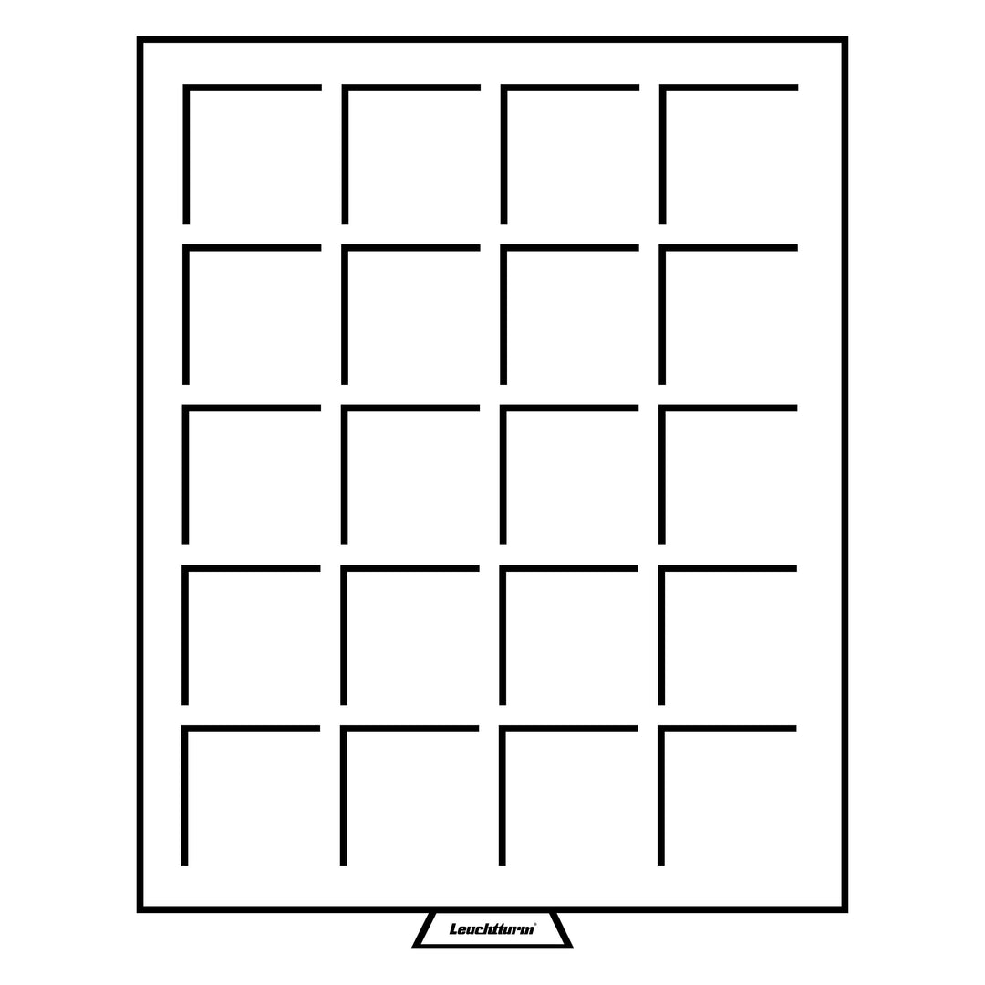 Leuchtturm (334398) Münzbox 20 eckige Fächer bis 48 mm Ø, grau