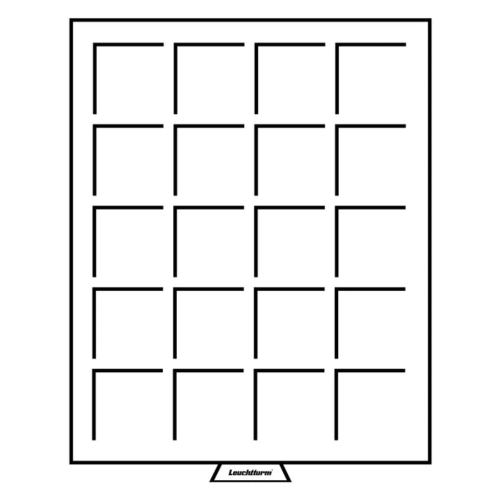 Leuchtturm (334398) Münzbox 20 eckige Fächer bis 48 mm Ø, grau