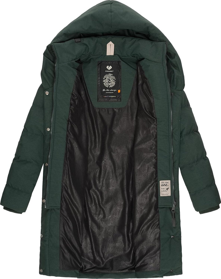 Ragwear Damen Warmer Wintermantel Steppmantel wasserdicht mit Kapuze Natalka Melange Intl XS-6XL 3XL