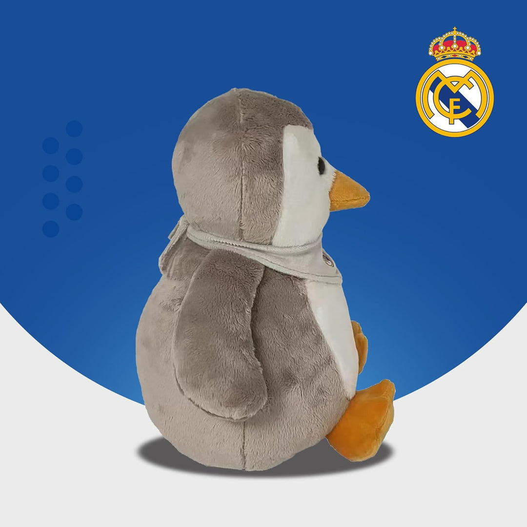 CyP Brands Real Madrid Plüschpuppe, Pinguin, 25 cm, Grau, offizielles Produkt