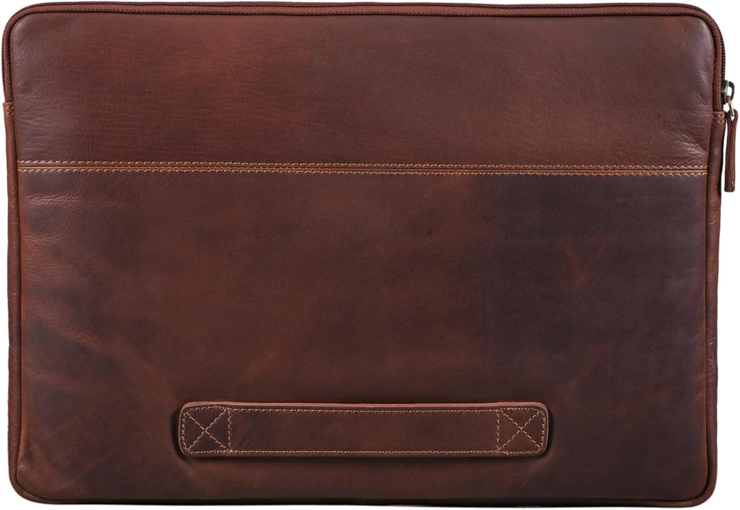 STILORD Murphy Laptoptasche 15.6 Zoll Leder Vintage Sleeve ideal als MacBooktasche 16 Zoll Laptop Hü