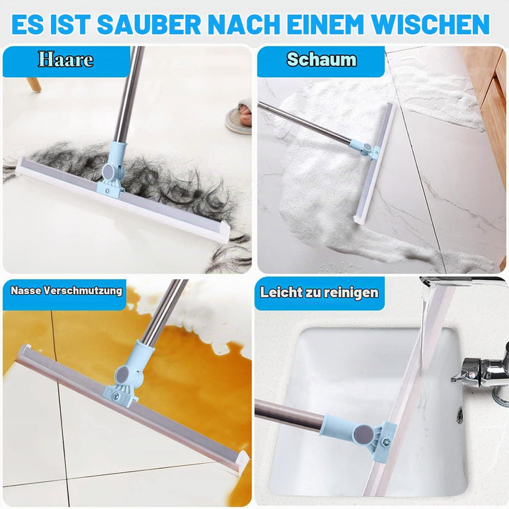Wiseten Wasserschieber Bodenabzieher - Abzieher Boden Dusche mit Extra Langlebiger 50cm Gummilippe,