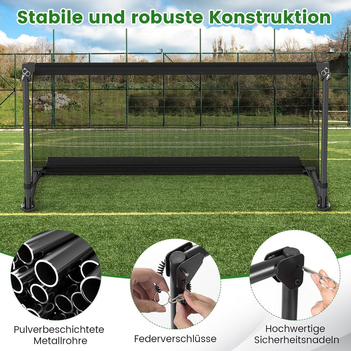 COSTWAY Fussballtor faltbar für Garten Kinder, Fussballtor mit Metallrahmen, wetterfestem PE-Netz &amp;