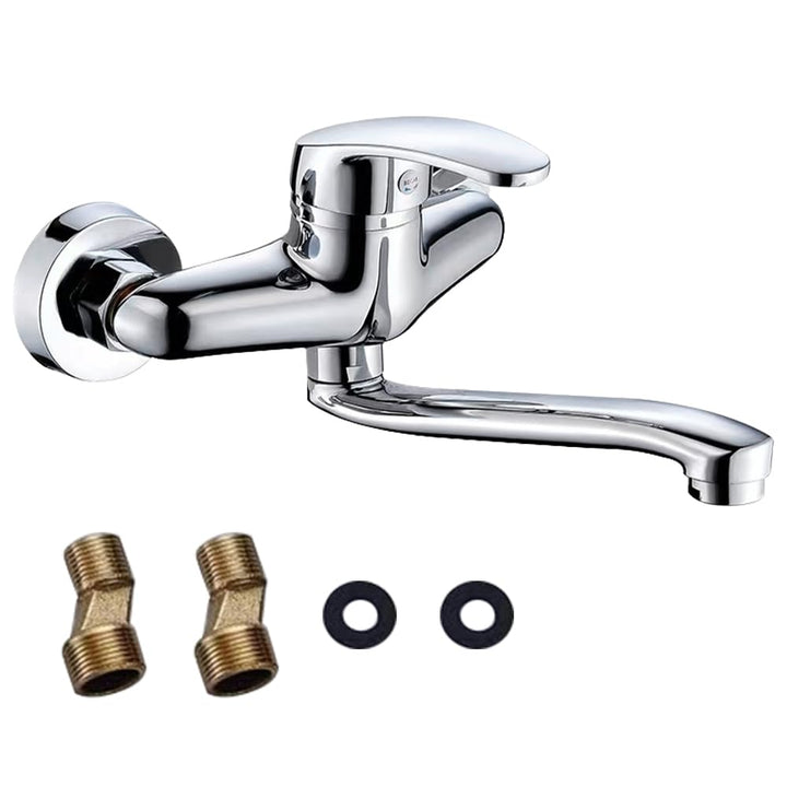 Wasserhahn Wandmontage, 360° Drehbar Wasserhahn Küche Wandarmatur, Mischbatterie Küchenspüle, Wand-S