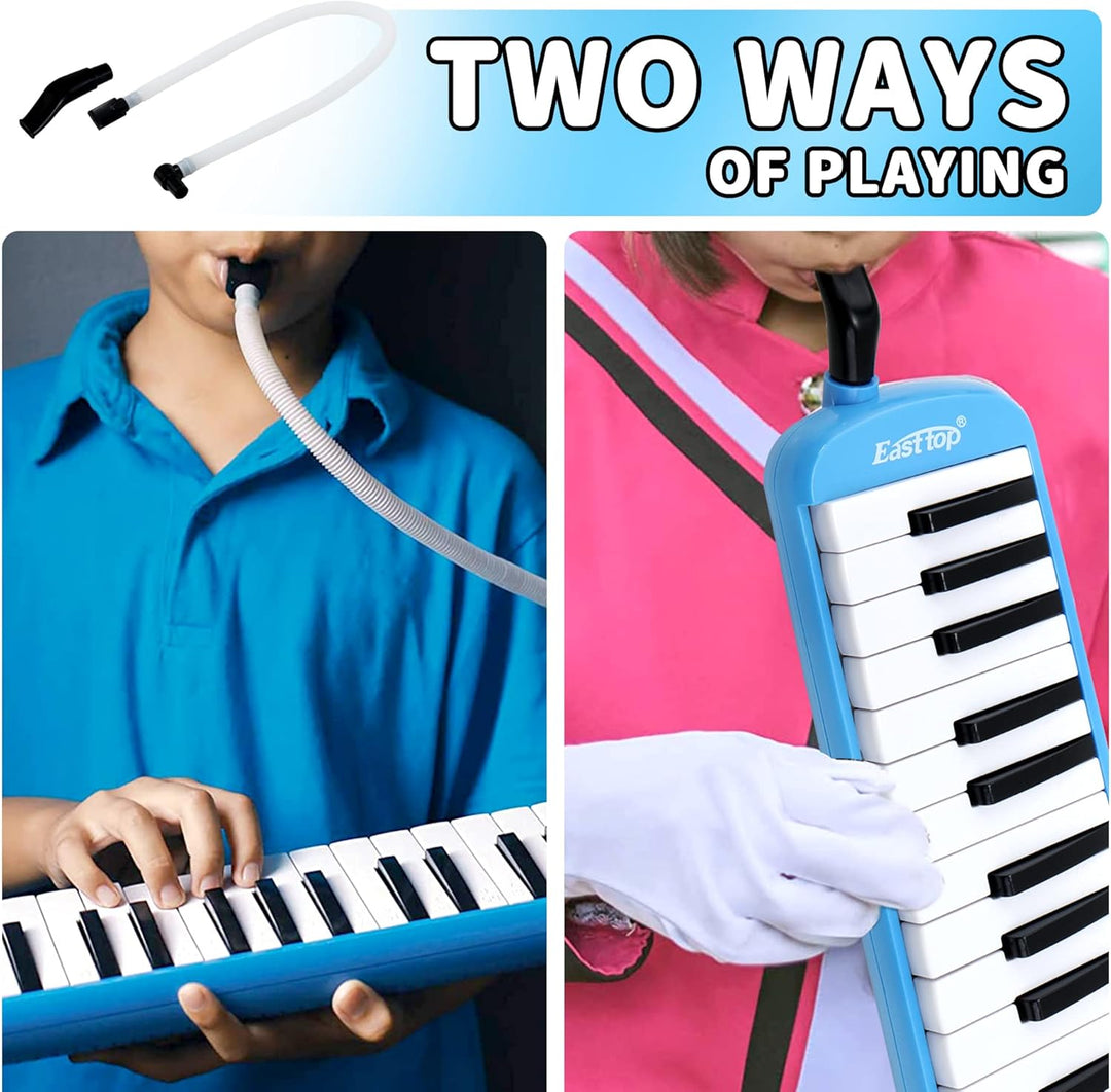 East top 32-Tasten Melodica, Professioneller Mund Melodica Keyboard Orgel, Blau BM32K-blue, BM32K-bl