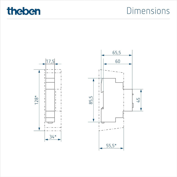 Theben 5410130 DIMAX 541 plus E I Universaldimmer I Unterputz-Dimmer I Universaldimmer mit automatis