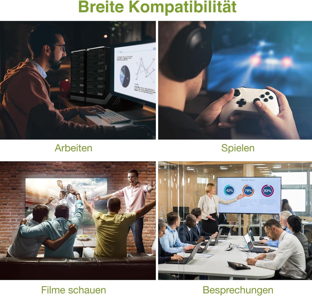 IOGEAR Displayport Switch, 8K Displayport 1.4 Splitter, 2 Eingänge 1 Ausgang 8K@60Hz 4K@120Hz Konver