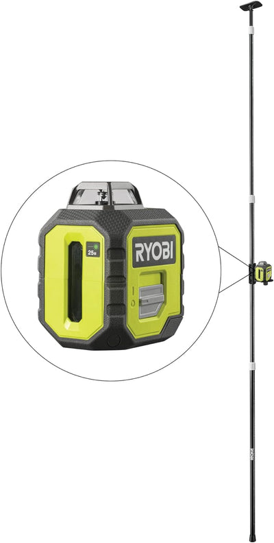 RYOBI batteriebetriebener 360˚ Laser RB360GLL-K (25 m, Selbstnivellierung 4°, Laserwellenlänge 520nm