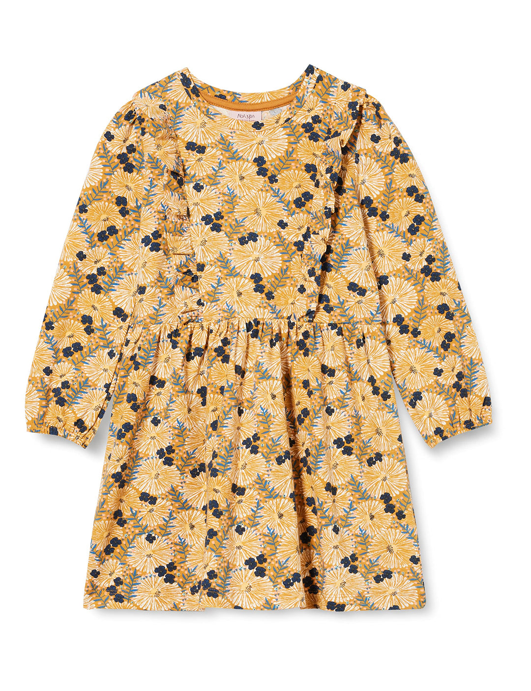 Noa Noa miniature Mädchen Mini Girl Ameliannm Dress 98 Print Brown/White/Blue, 98 Print Brown/White/