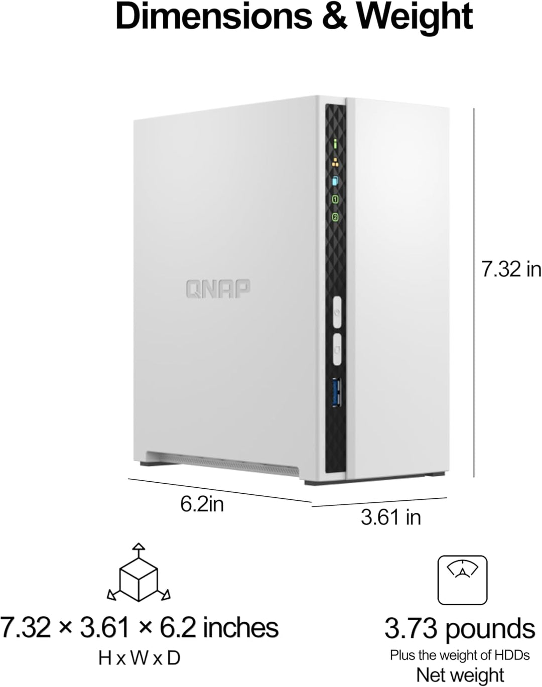 QNAP 2 Bay Home NAS mit 4 TB Speicherkapazität, vorkonfiguriertes RAID 1 Seagate IronWolf Drives Bun