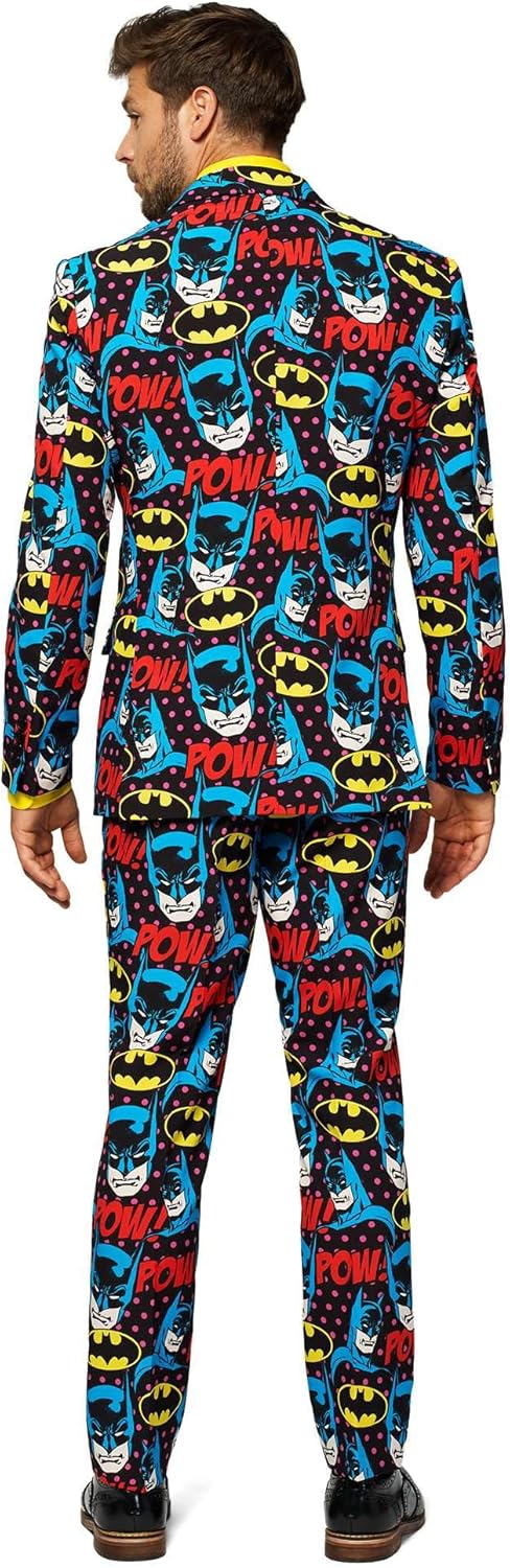 OppoSuits Herren The Joker Kostüm - DC Comics Anzug - Slim Fit – Mit Krawatte 60 Mehrfarbig, 60 Mehr