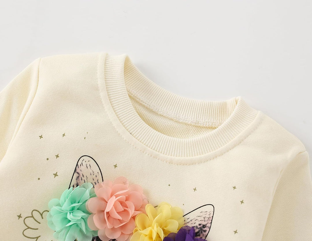 Codkkre Sweatshirt Mädchen Pullover für Kinder Süss Cartoon Sweater Mädchen Langarmshirts aus Baumwo