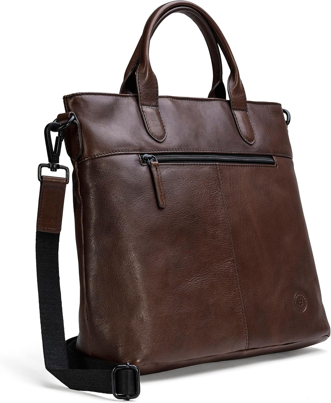 Memphis Damen/Herren Leder Handtasche | Henkeltasche mit Laptopfach und abnehm-& längenverstellbarem