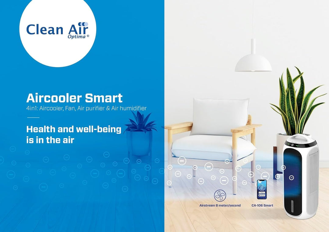 Clean Air Optima CA-106 Smart - 4in1: Luftkühler, Luftreiniger, Luftbefeuchter und Ventilator - Geei