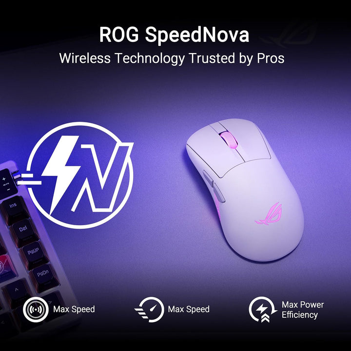 ASUS ROG Keris II Origin White Wireless RGB Gaming-Maus (ergonomisch, FPS Esport 65g leicht, ROG Aim