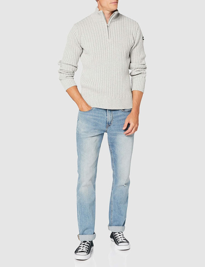 Schott NYC Herren Pullover S Hea L.grey, S Hea L.grey