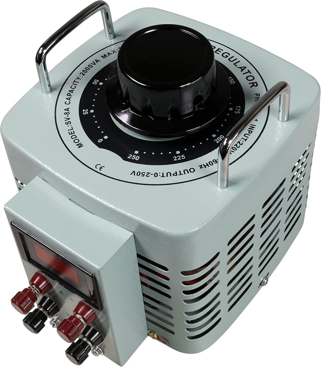 MC POWER - Spartrafo Stelltrafo | V-8000 LED Display | Ringkern-Stelltrafo regelbar 0-250V 8A, 2.000