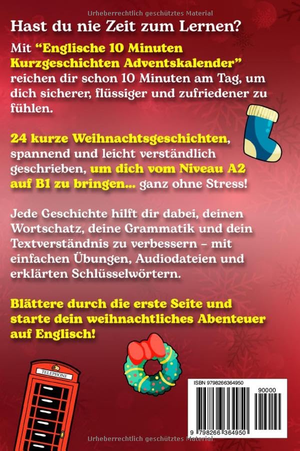 Englische 10-Minuten-Kurzgeschichten Adventskalender: Englisch lernen in der Adventszeit mit 24 zwei