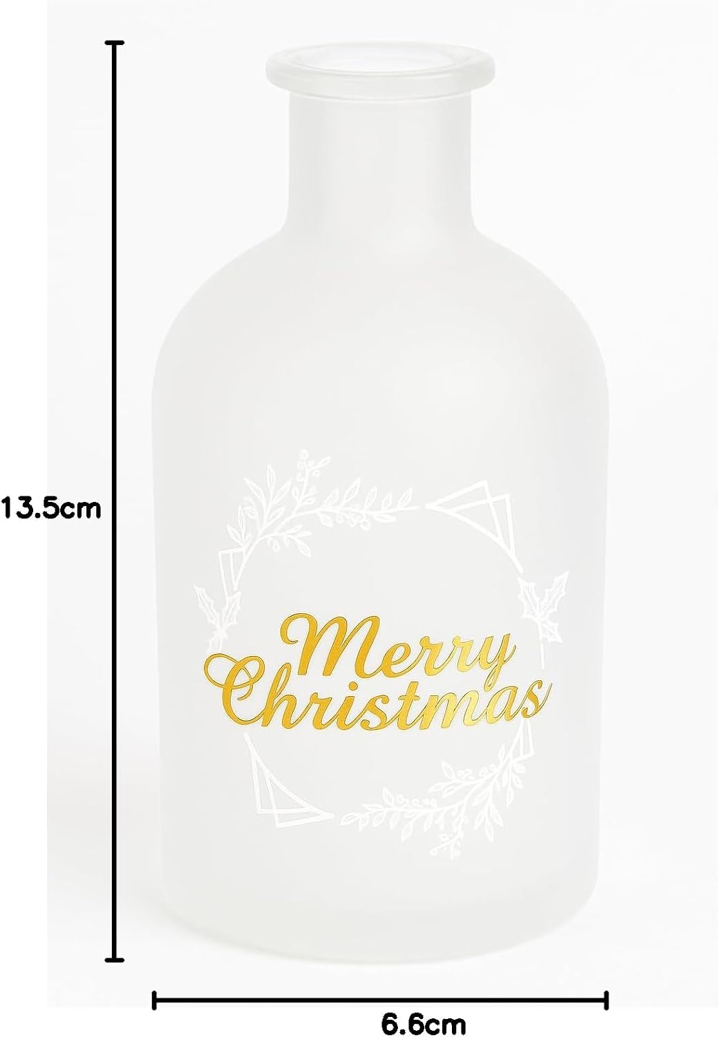 gouveo 6er Set Glasflaschen 250 ml (0,25 l) Weihnachtsflasche 250 ml Korkverschluss mit Holzgriff, s