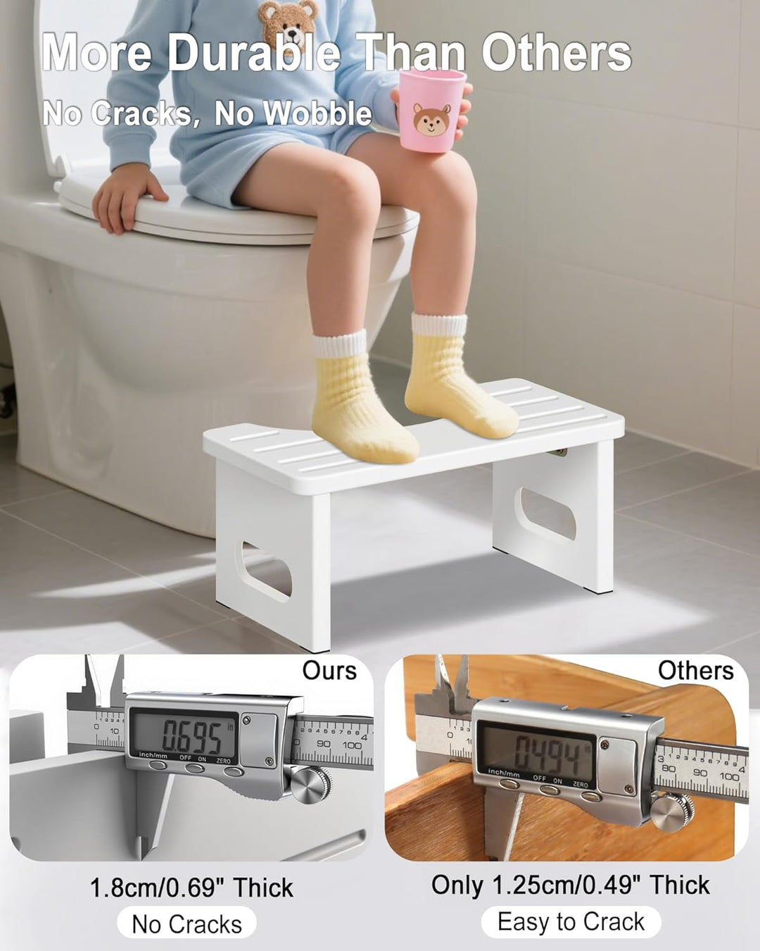 Toilettenhocker Holz – WC Hocker fur Erwachsene – Toilettenhocker Holz Klappbar - Squatty Kackhocker