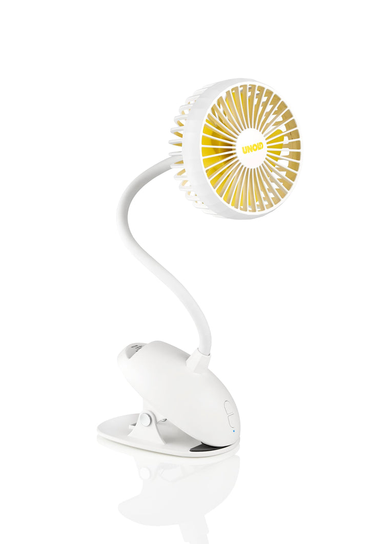 UNOLD 86680 Tischventilator Breezy Clip - mit 3-stufiger Geschwindigkeitsregelung, zum Anbringen an