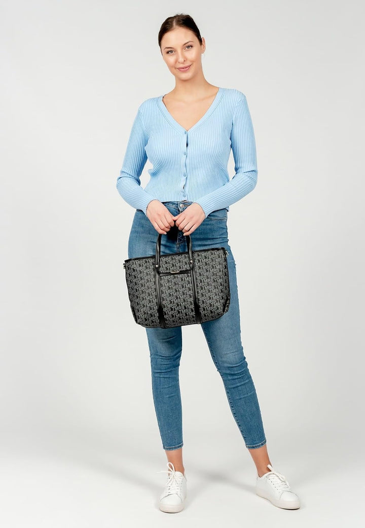 Tamaris Shopper Grace 31438 Damen Handtaschen Print Einheitsgrösse Black 100, Einheitsgrösse Black 1